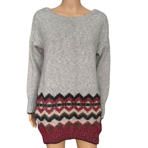 Victoria's Secret Wool/Alpaca Blend Fair Isle Oversized Sweater tunic size S - Picture 1 of 7